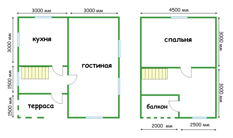 Дом из бруса 6 на 6 с мансардой проекты фото планировка