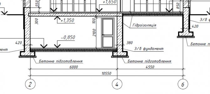 Подвальные помещения нормы. Ленточный фундамент под цокольный этаж чертеж. Цокольный этаж чертеж. Разрез фундамента чертеж с подвалом. Монолитный ленточный фундамент чертеж.