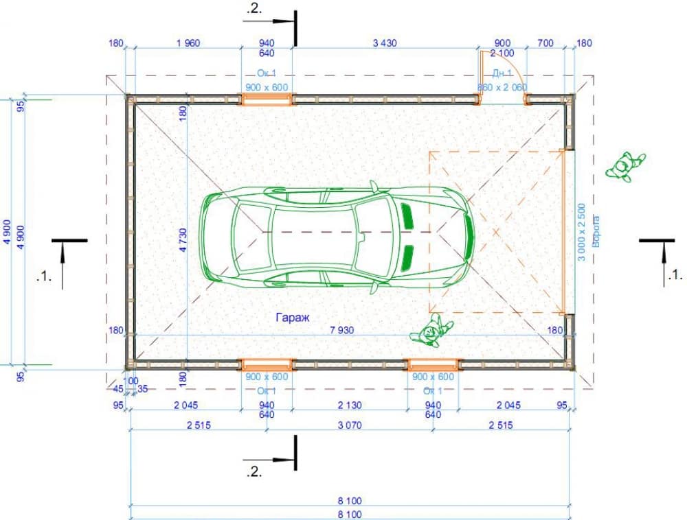 Проект гаража из блоков Проект гаража из блоков