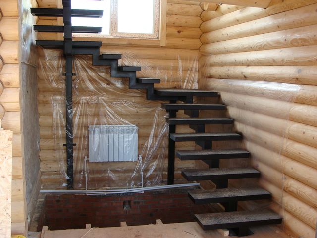 лестница в деревянном доме 