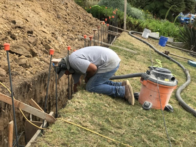 cleaning the footing trench