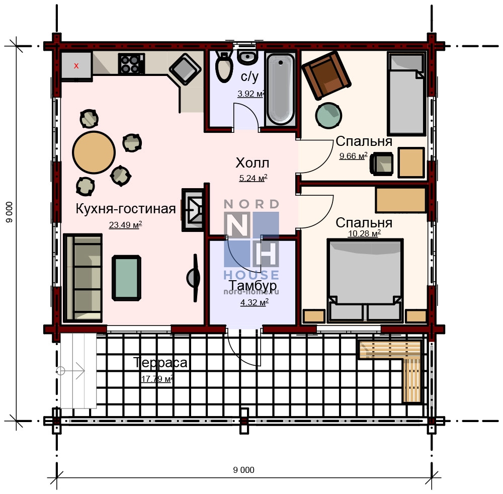 планировка дома из 6 комнат