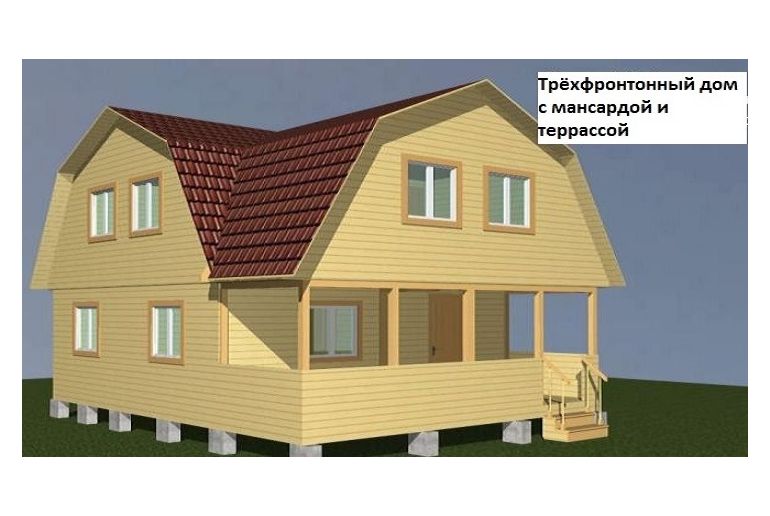 Мансардная ломаная крыша дома