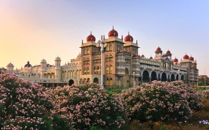 Mysore Palace during sunset