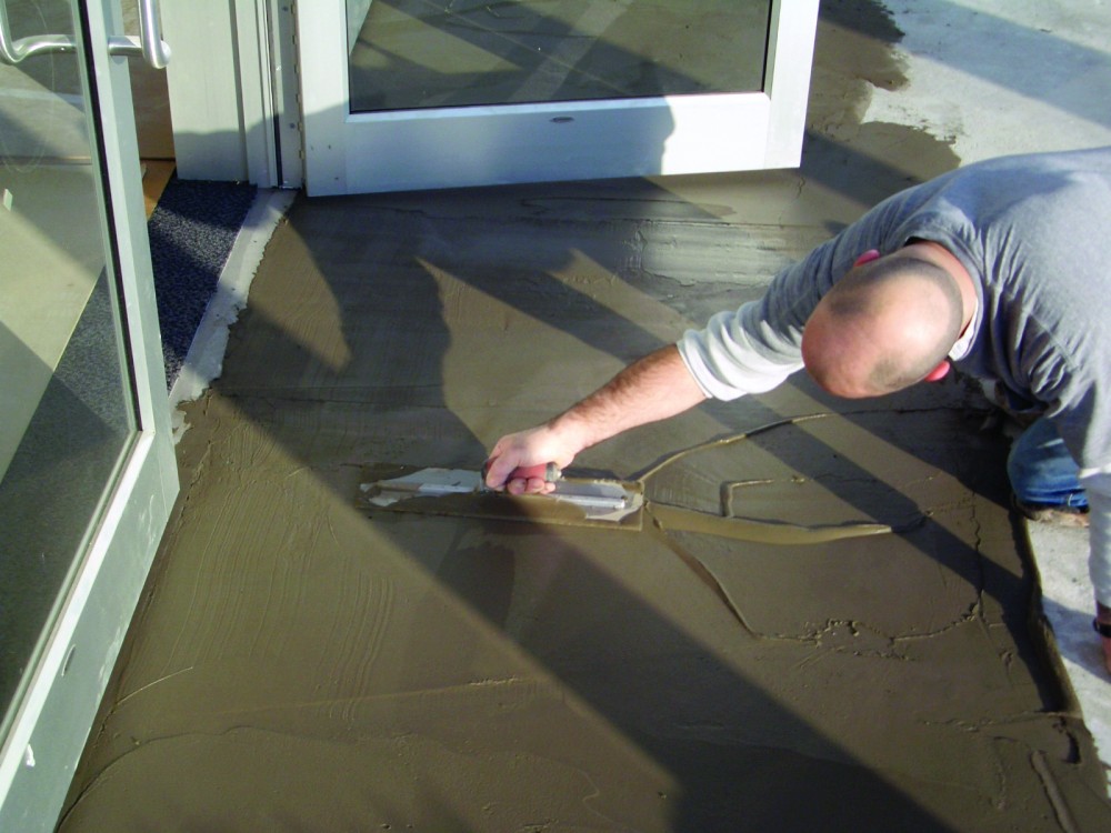 Any variation in the substrate should be corrected with an appropriate patching. Photo courtesy TEC/H.B. Fuller Construction Products