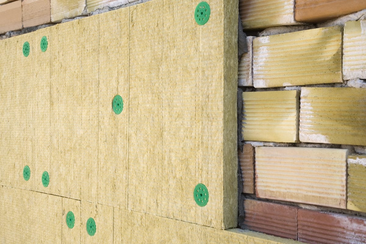 mineral wool on external wall