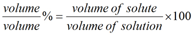 Equation for Volume/Volume Percent Solution Concentration