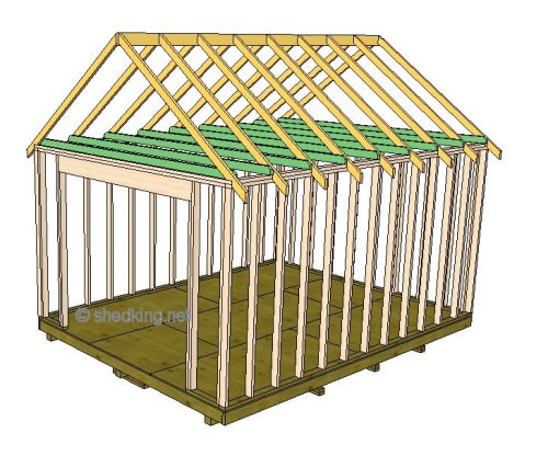 using a ridge board for the gable shed roof